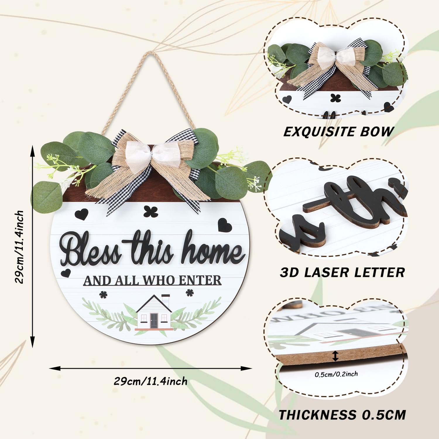 Rustic Farmhouse Wall Signs / Bless The Home