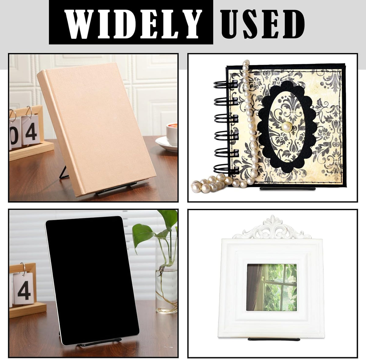 6 Pack 9.17 Inch Large Metal Book Stand for Display Adjustable Display Holder Easel Collector Stand for Home Office
