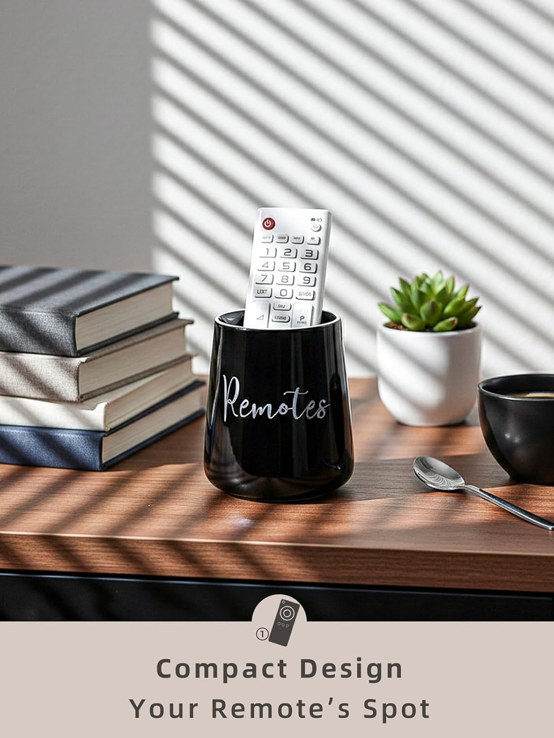 Ceramic Remote Control Holder / Black