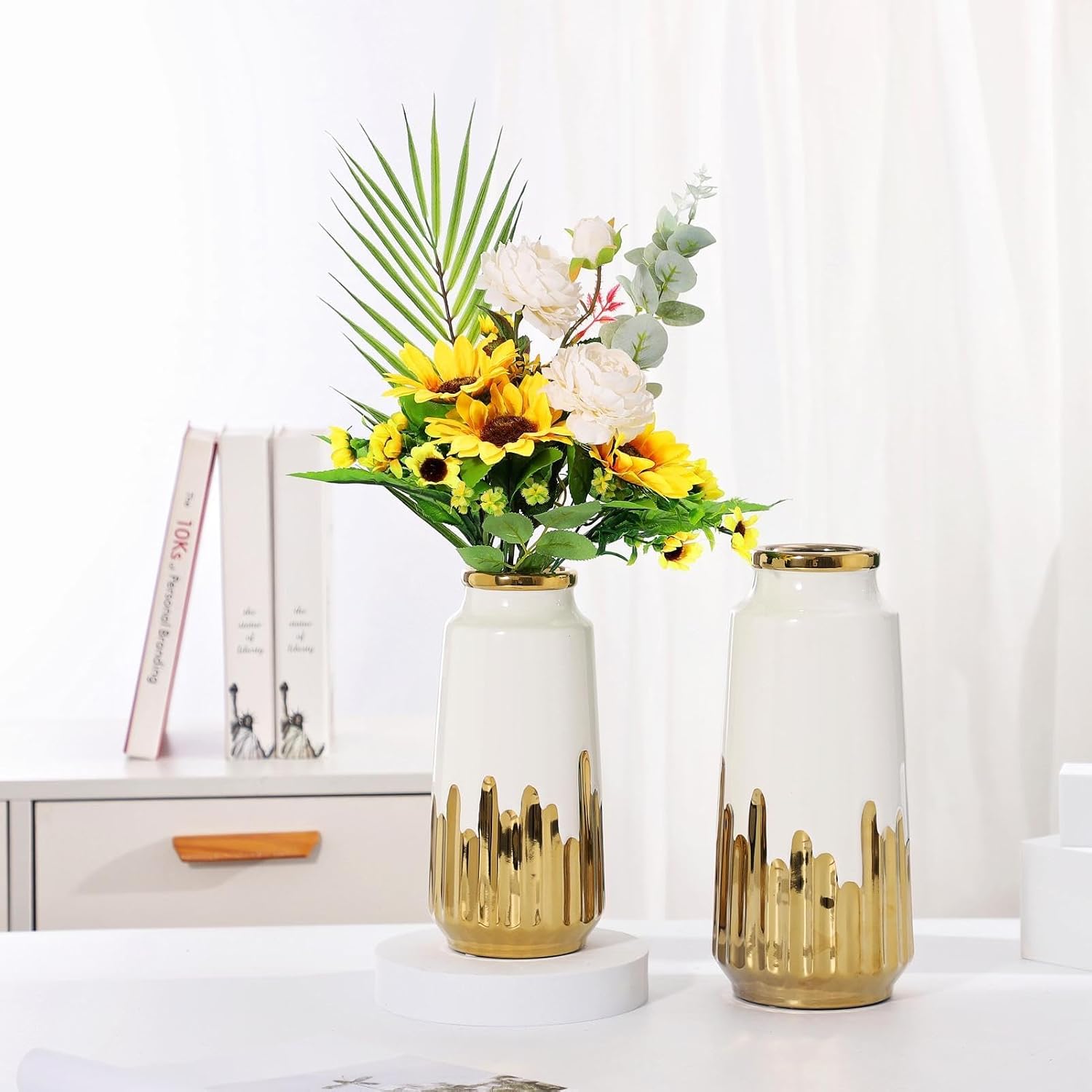 Ceramic Flower Vase 7" H / Small / White