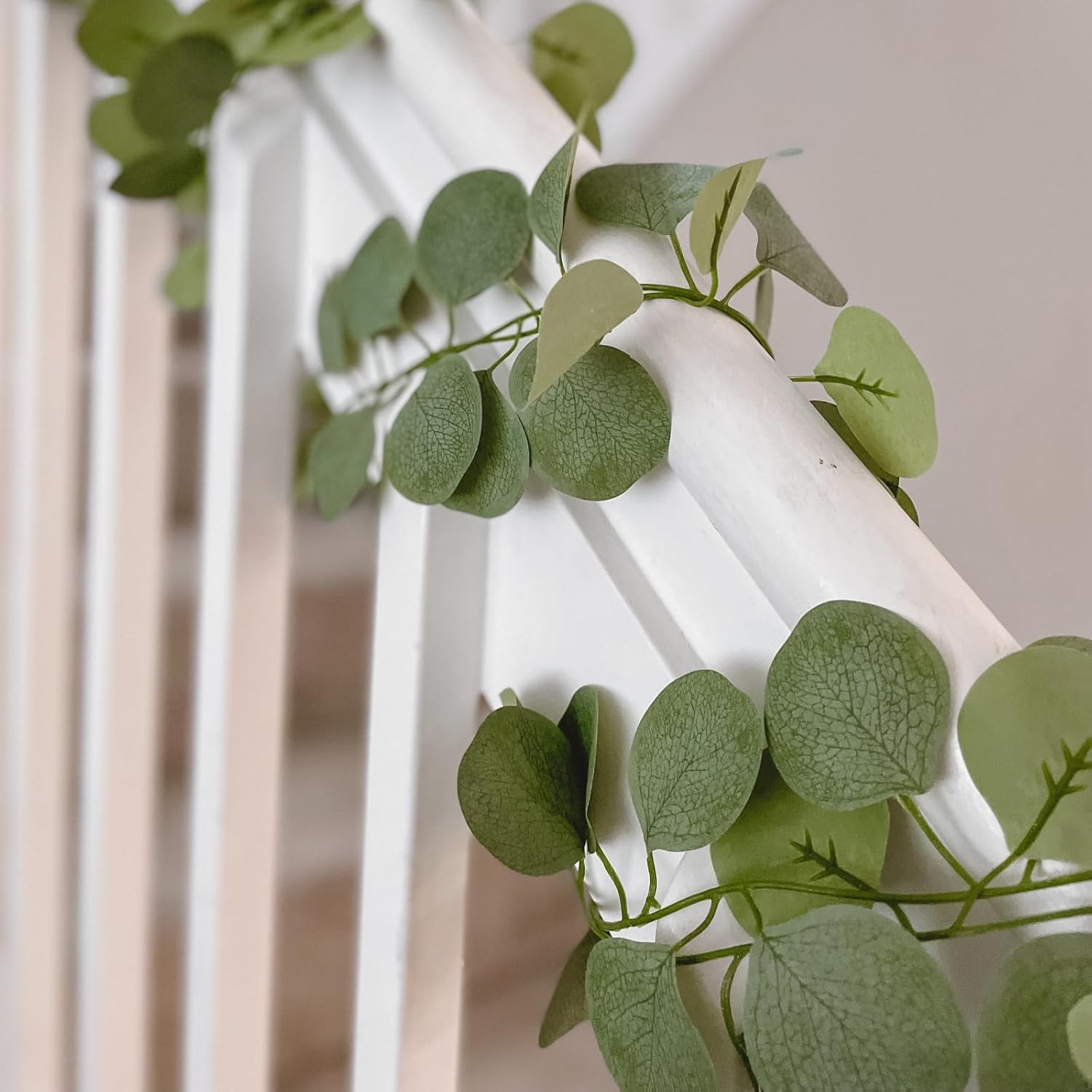 Artificial Eucalyptus Leaves Table Greenery Garland Wreath Spring Vines / 56FT / Set of 8