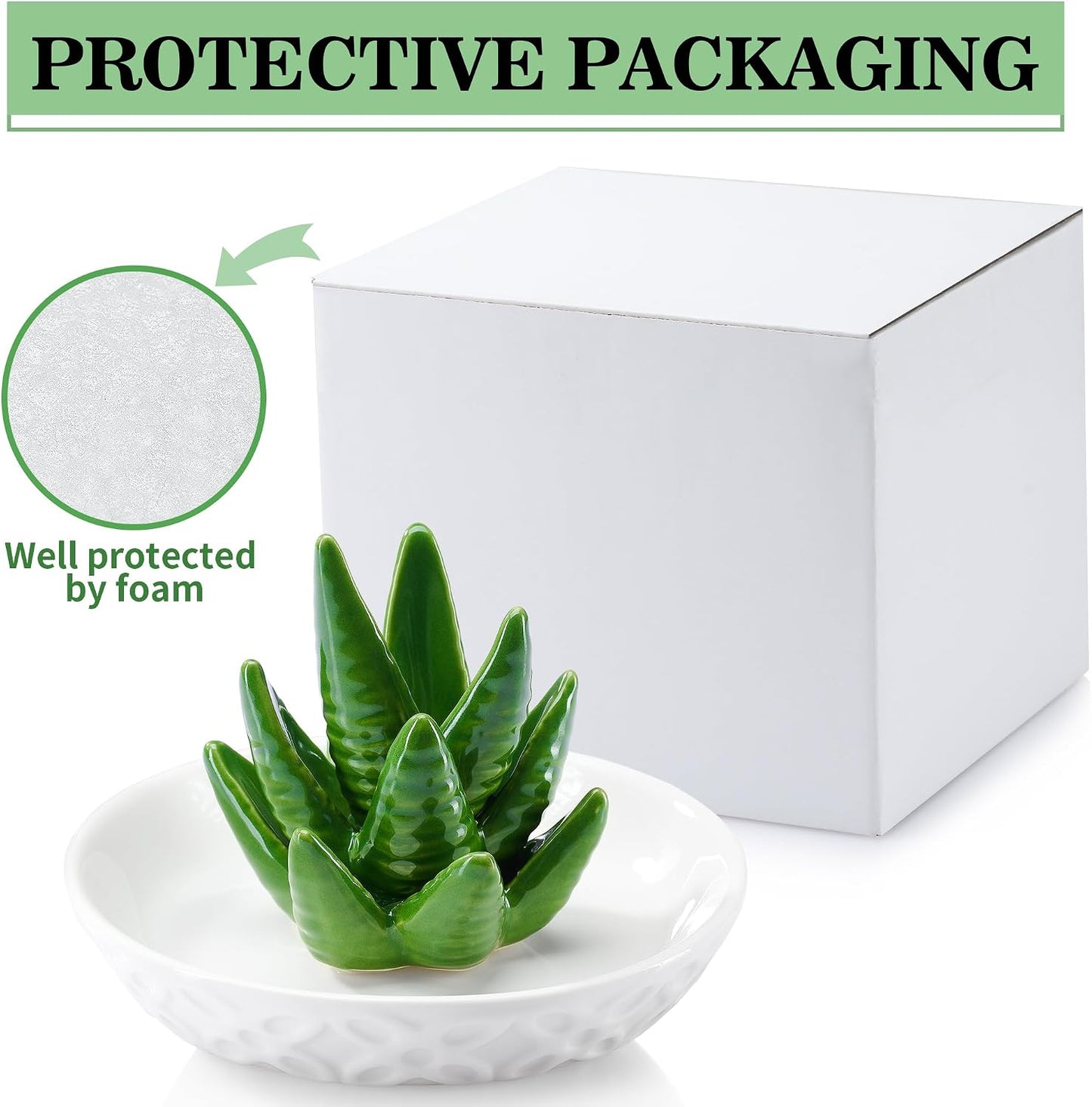 Ceramic Jewelry Tray / 5.12 x 5.12 x 3.74 / Aloe