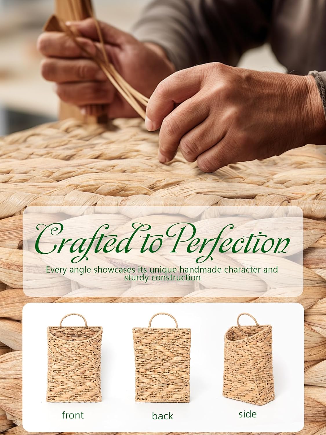 Water Hyacinth Basket for Boho Farmhouse Decor / Bohemian / Natural