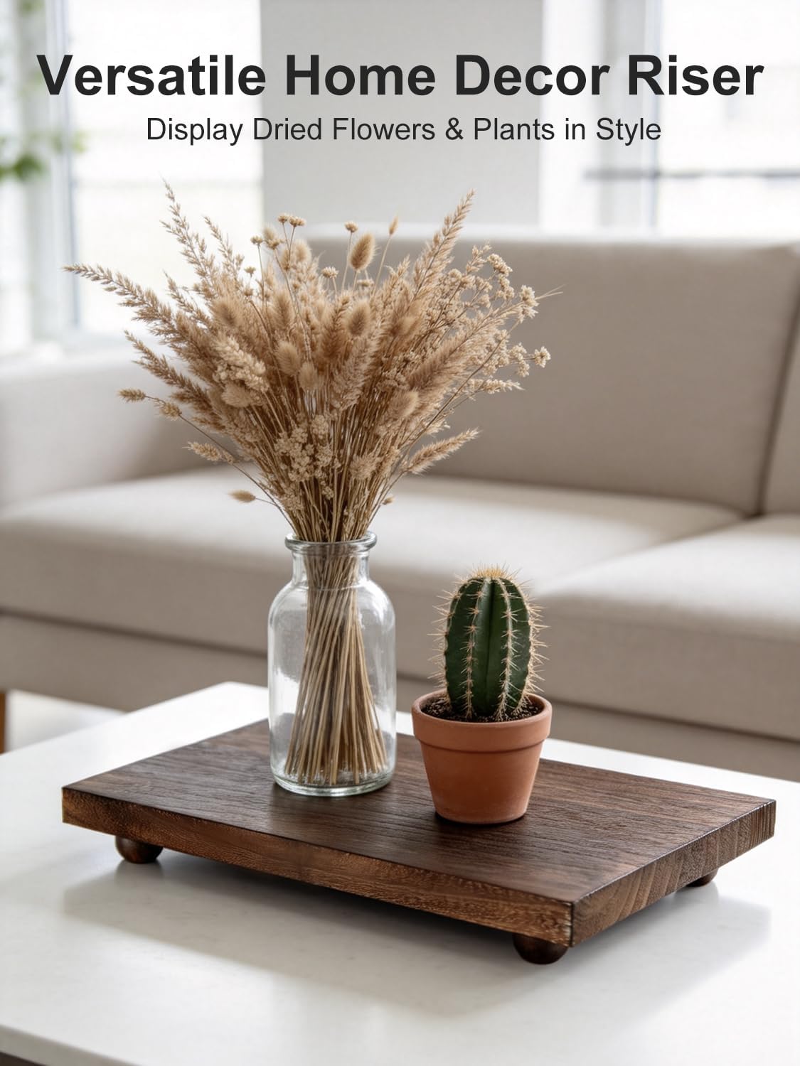 Wood Pedestal Stand / 12 x 7