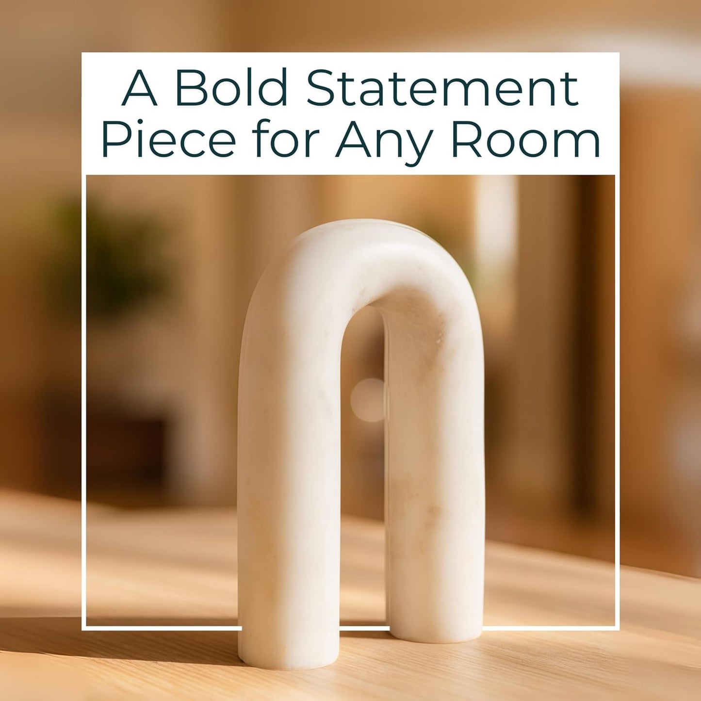 Marble Rounded Horseshoe / 8.0" H / White