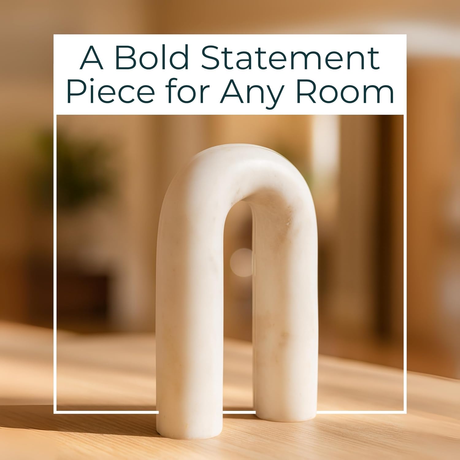 Marble Rounded Horseshoe / 8.0" H / White