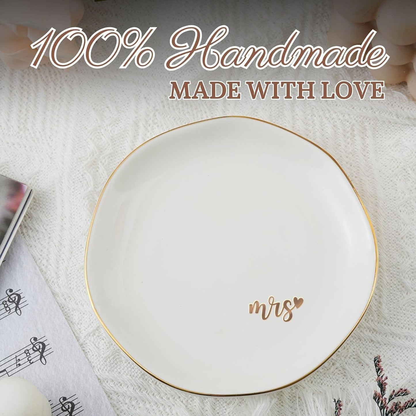 Engaged Gifts Ring Holder Dish / Mrs