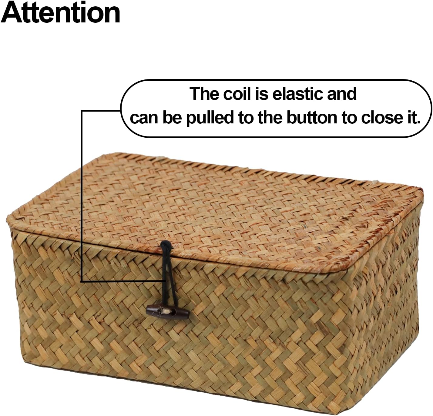 Wicker Basket / Seagrass Woven Basket for Storage / Natural / 10.23 x 6.3 x 4.13 / Set of 2