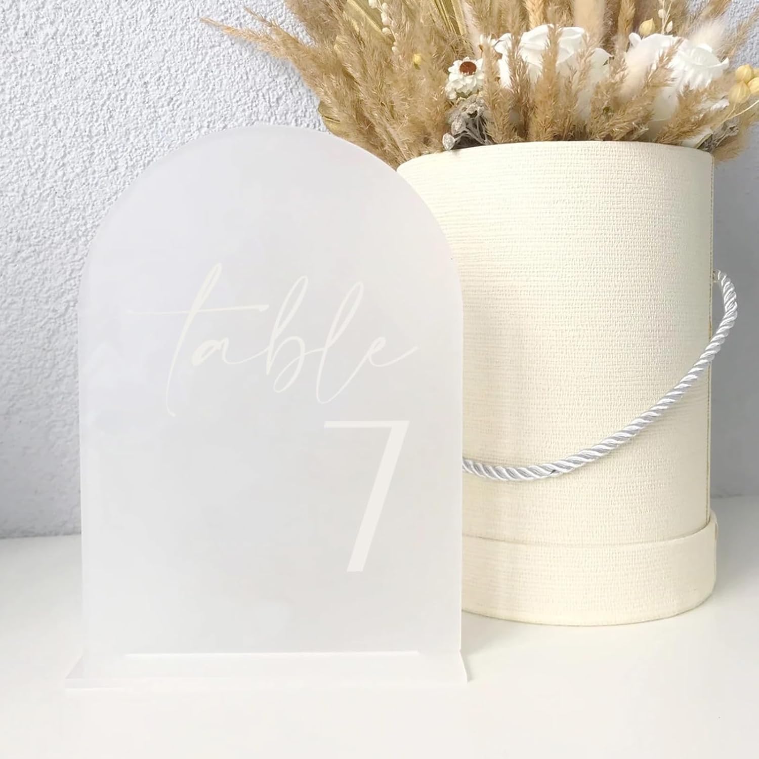 HOODO Frosted Arch Acrylic Wedding Table Numbers 1-10 with Stands, 5"x7" Arched Signs and Holders for Wedding