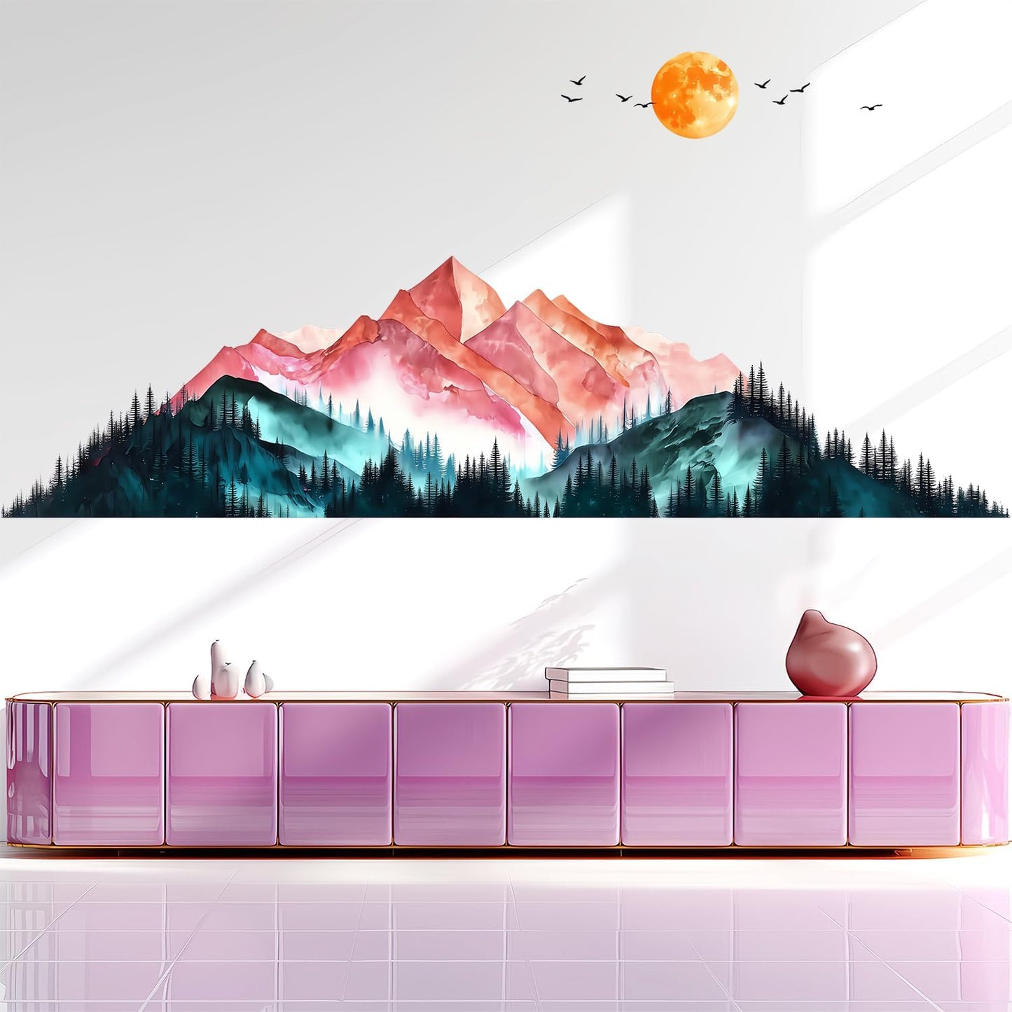 Boho Landscape Moon Wall Stickers