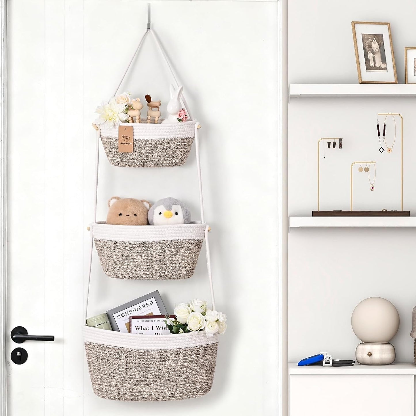 3-Tier Woven Wall Basket / Classic / Oatmeal
