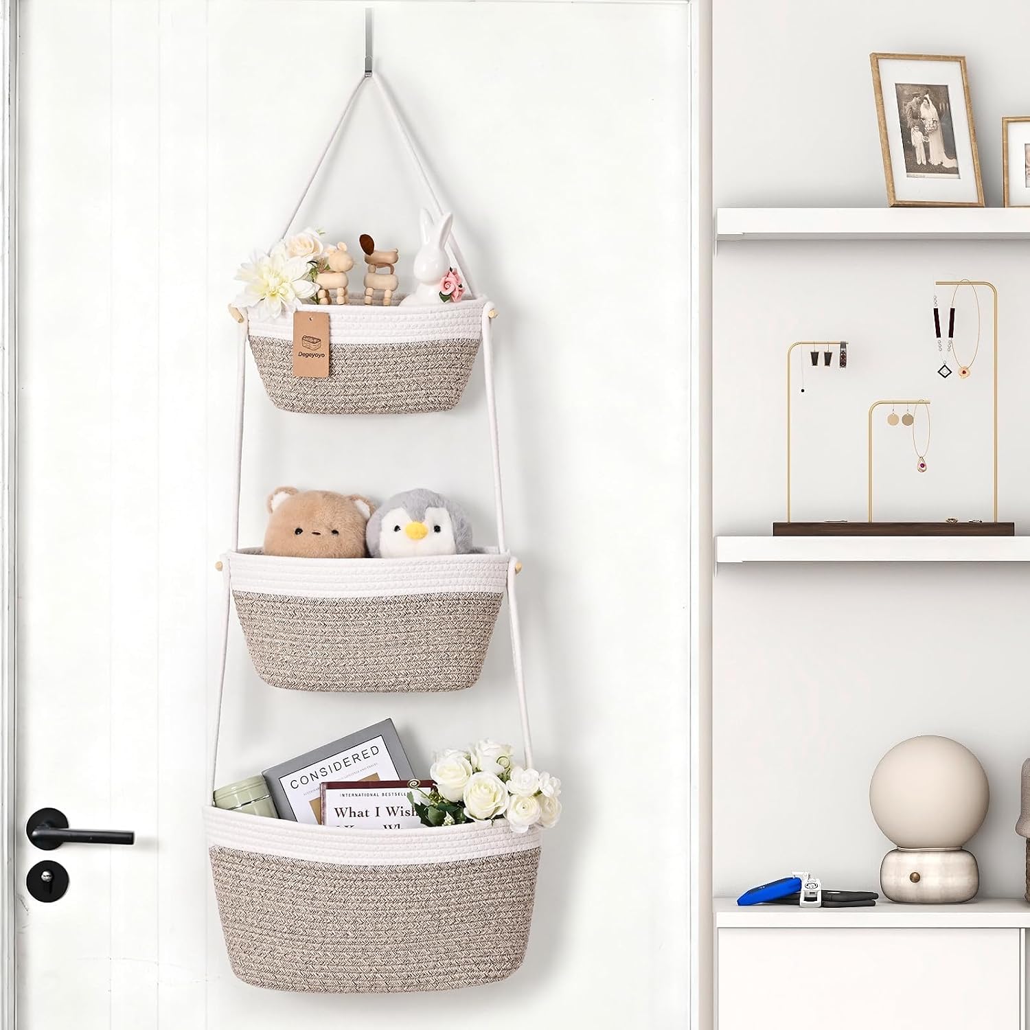 3-Tier Woven Wall Basket / Classic / Oatmeal