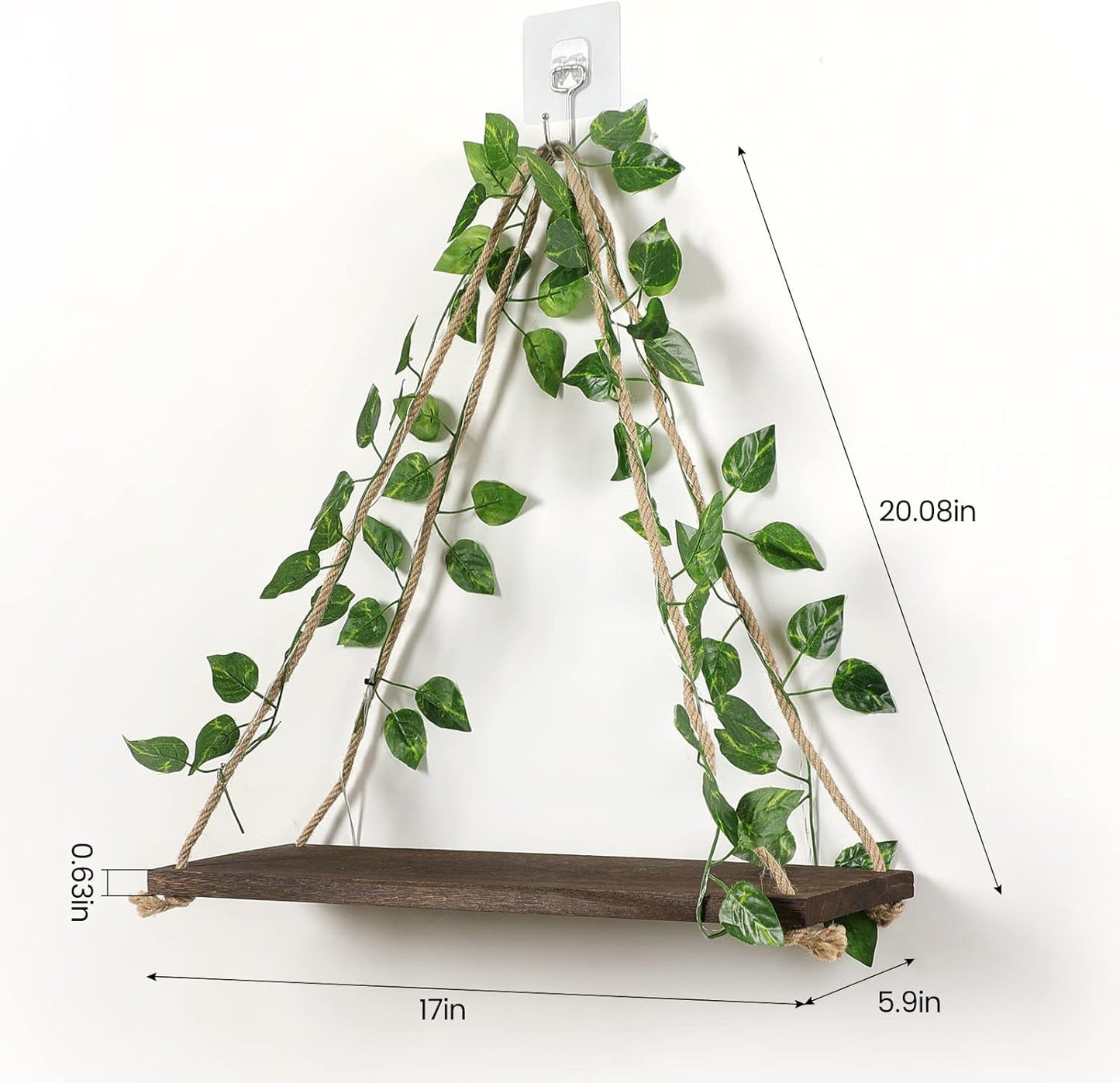 Floating Shelves / Plant Wall Decor / Green Leaf