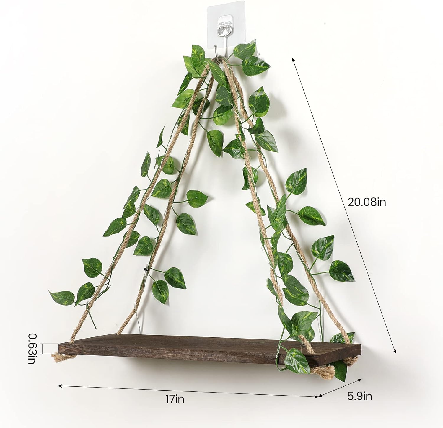 Floating Shelves / Plant Wall Decor / Green Leaf