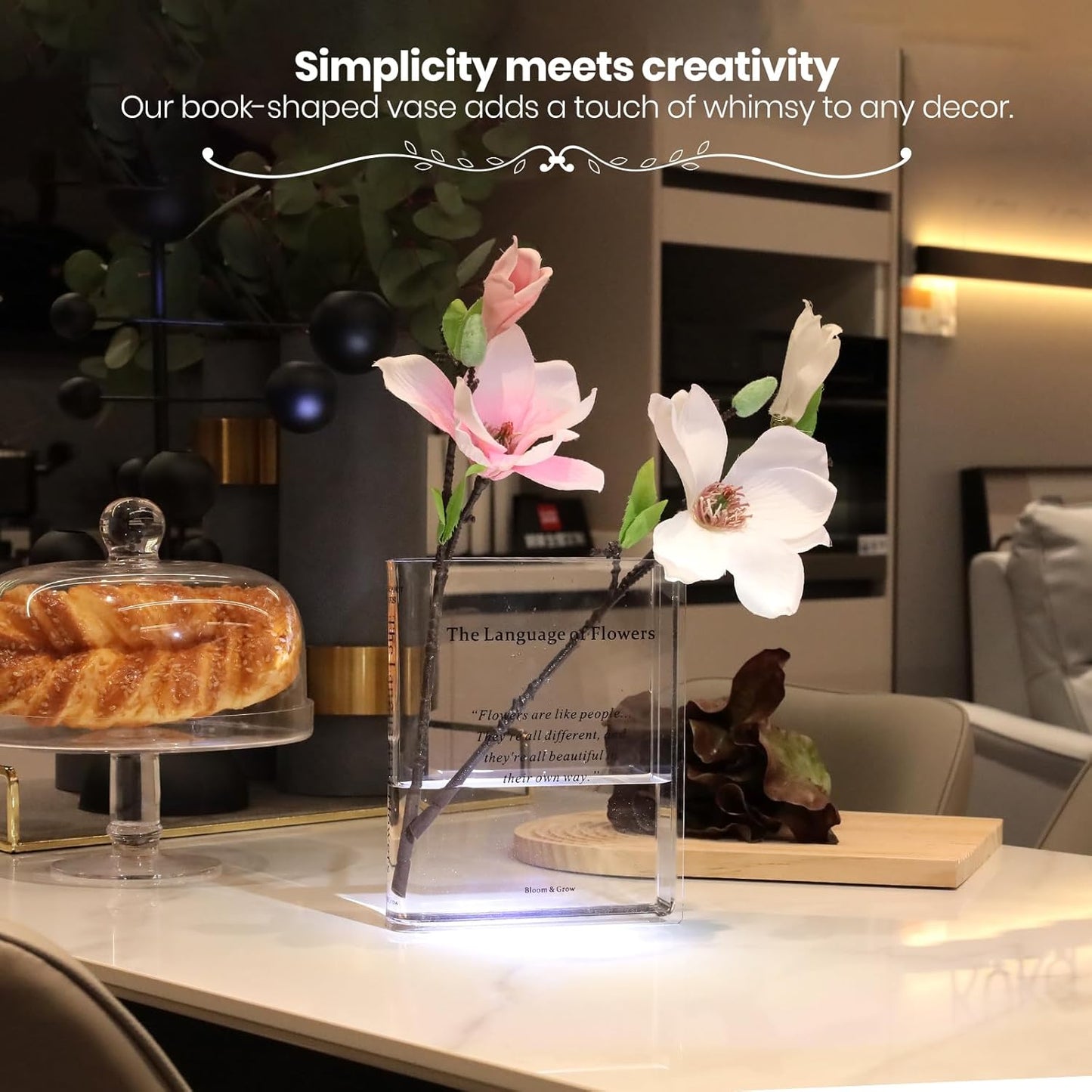 Flower Vase Artistic and Cultural Flavor Decorative Vase Acrylic Clear Vase / Transparent