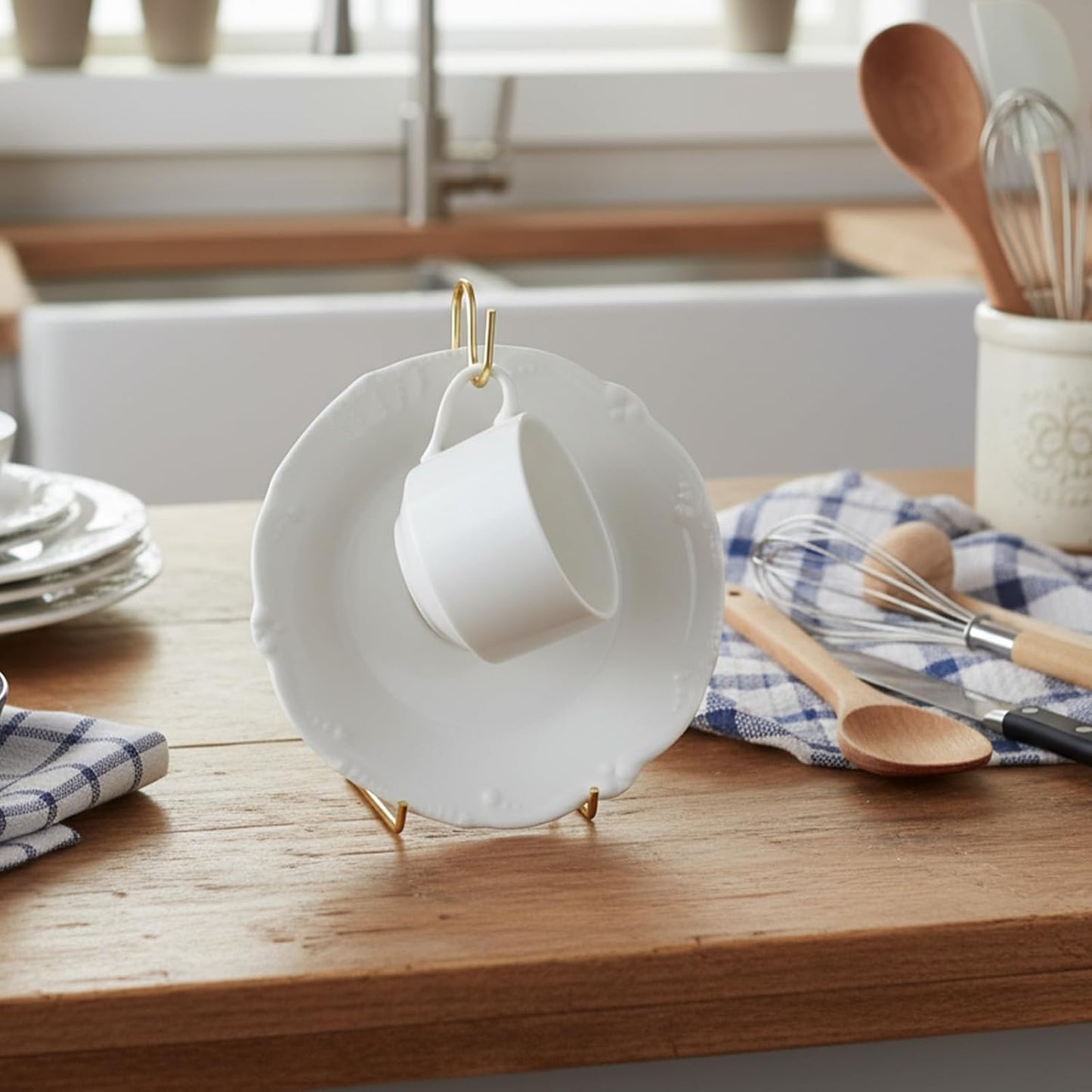 3 Size Plate Stands for Display / Gold / 8 Inch / Set of 6