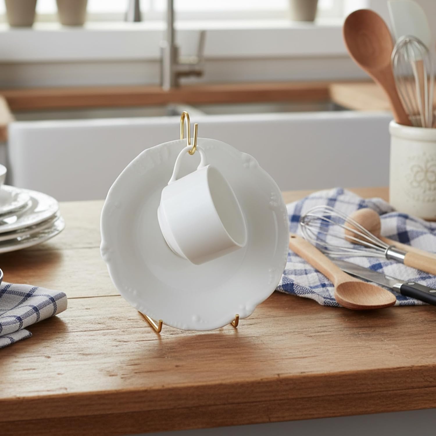 3 Size Plate Stands for Display / Gold / 8 Inch / Set of 6