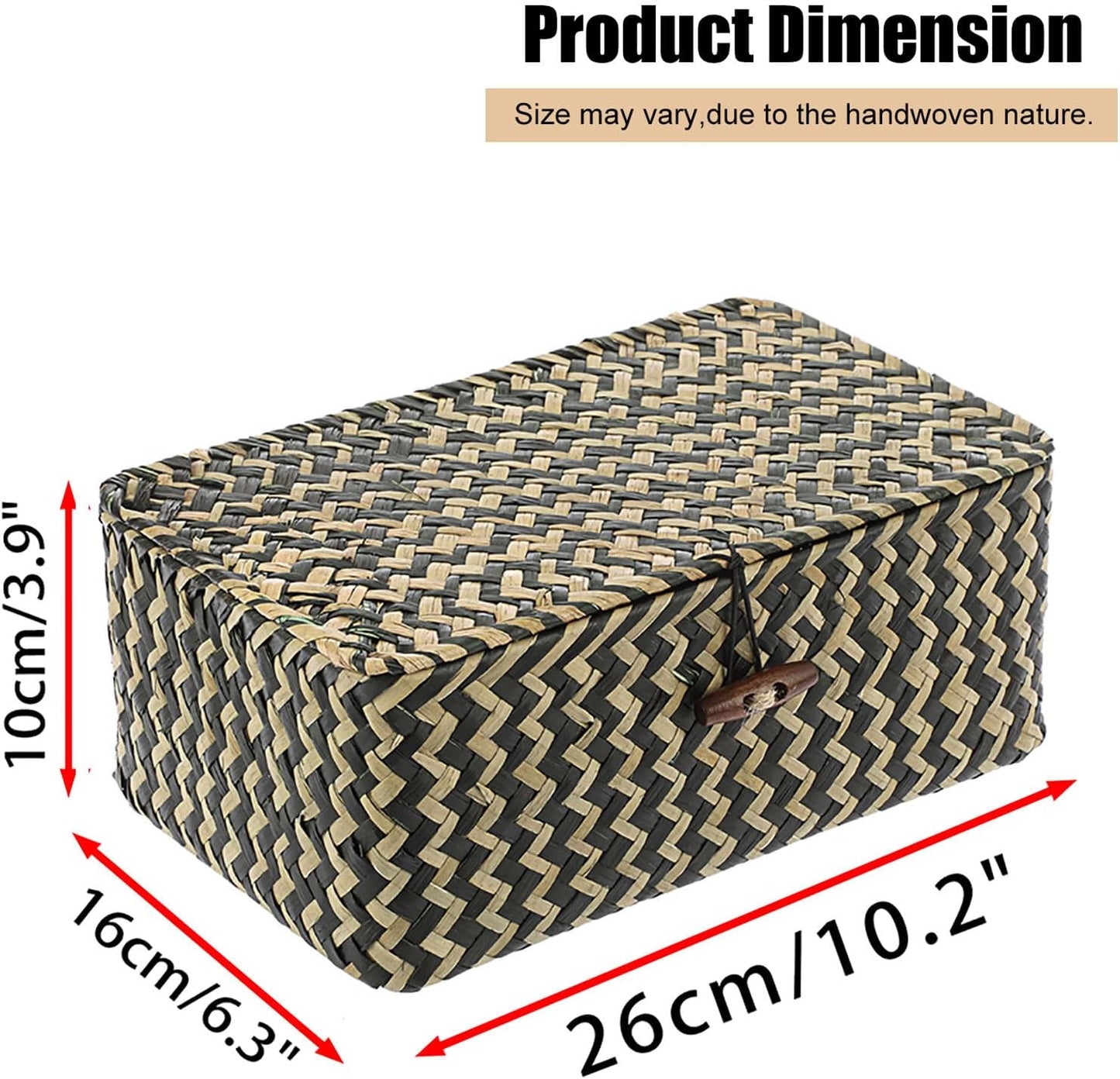 Seagrass Storage Baskets / Small / Black