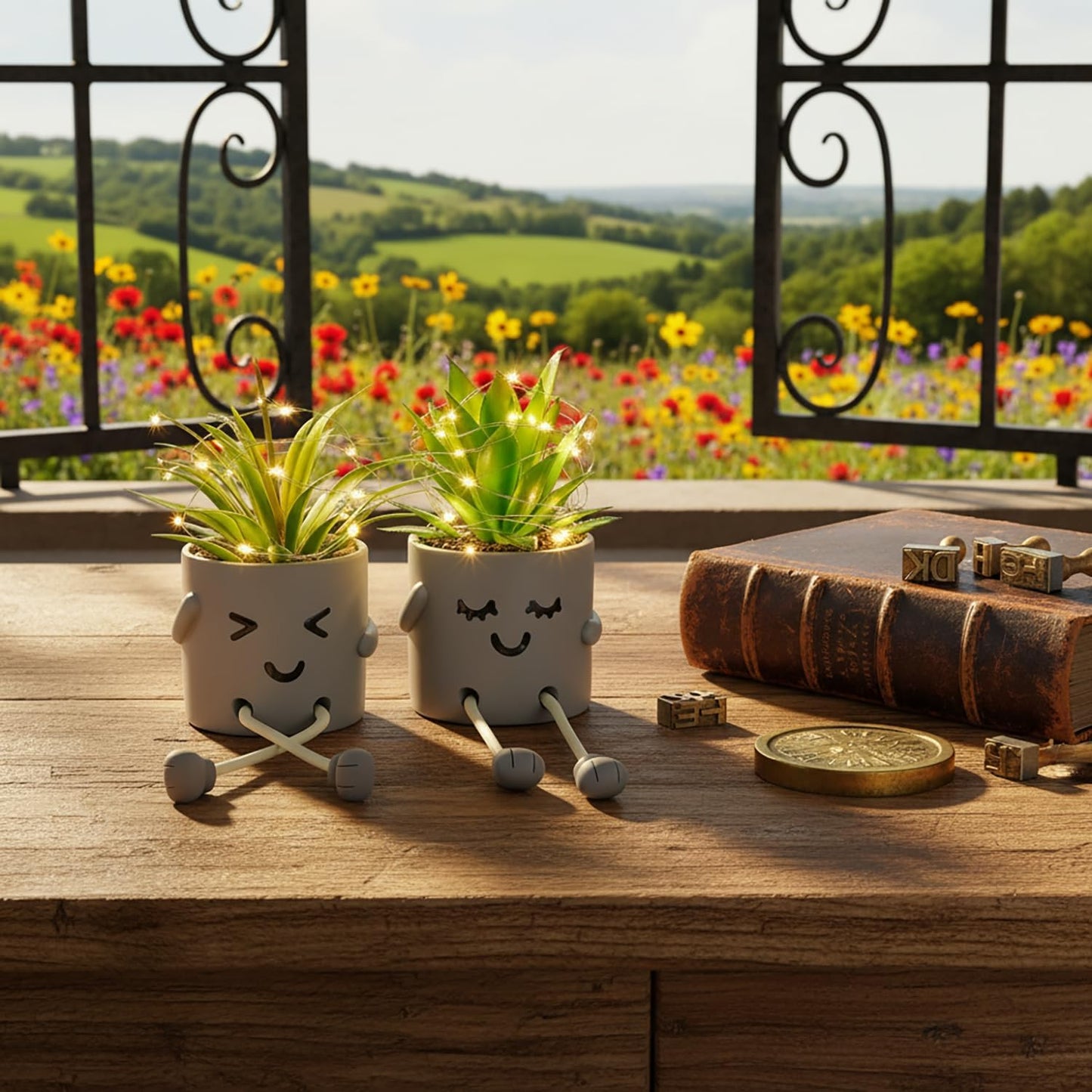 Fake Plants Artificial For Desk Décor / Set of 201