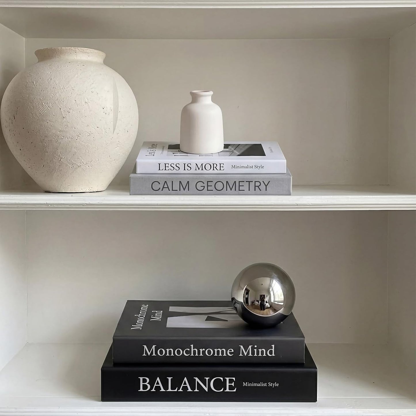 Decorative Books / Neutral / Black Gray White / Set of 8