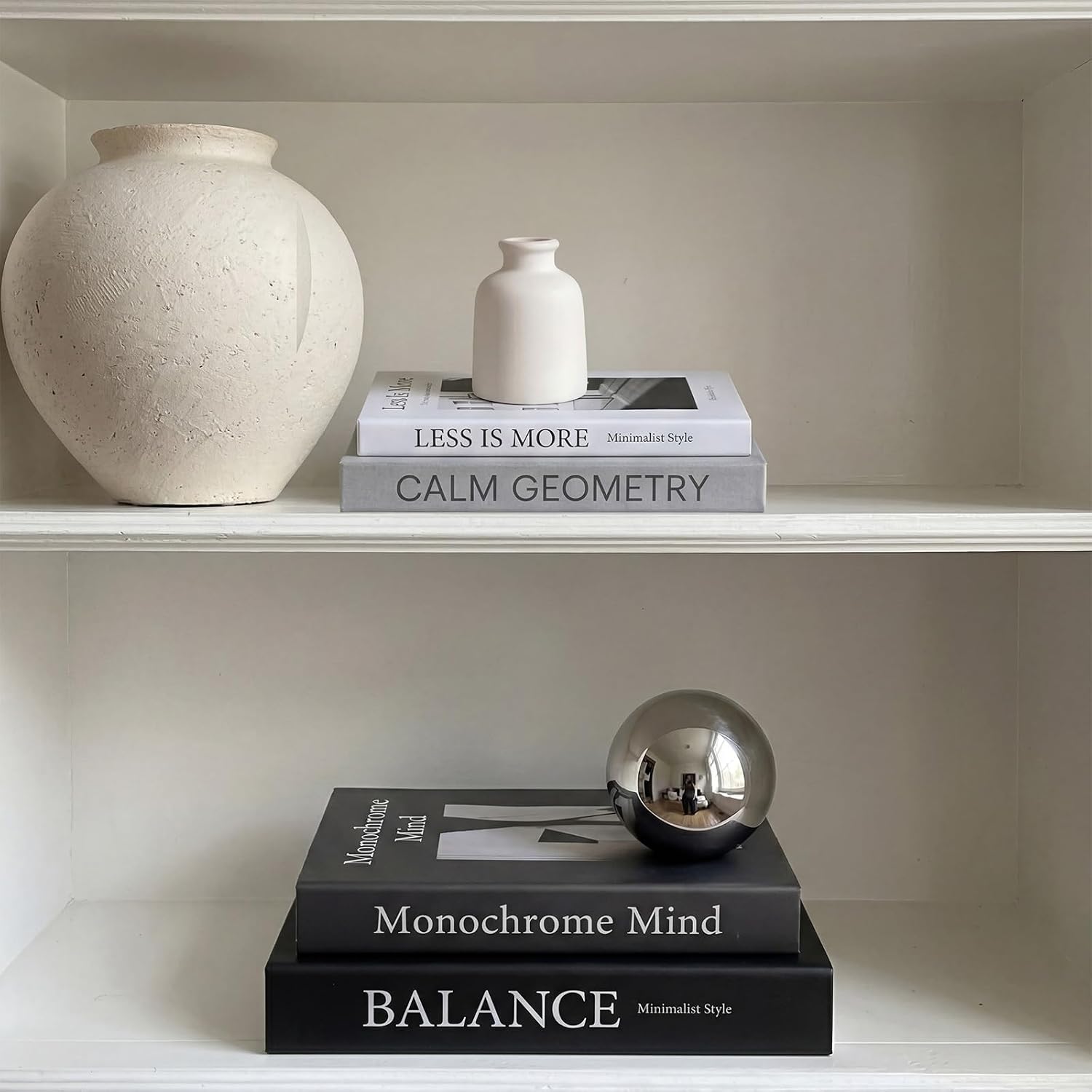Decorative Books / Neutral / Black Gray White / Set of 8