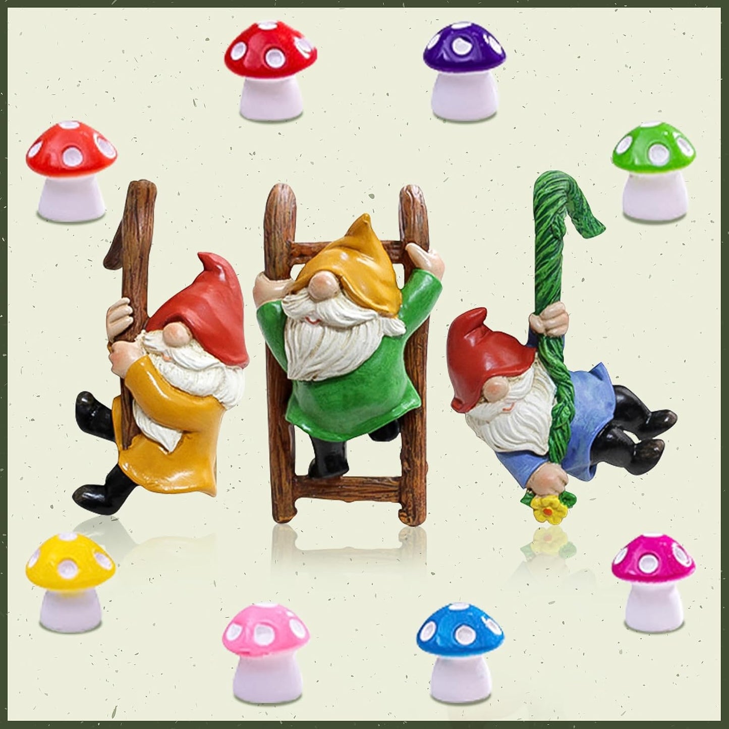Mini Mushrooms for Plant Pot Decor / Set of 8