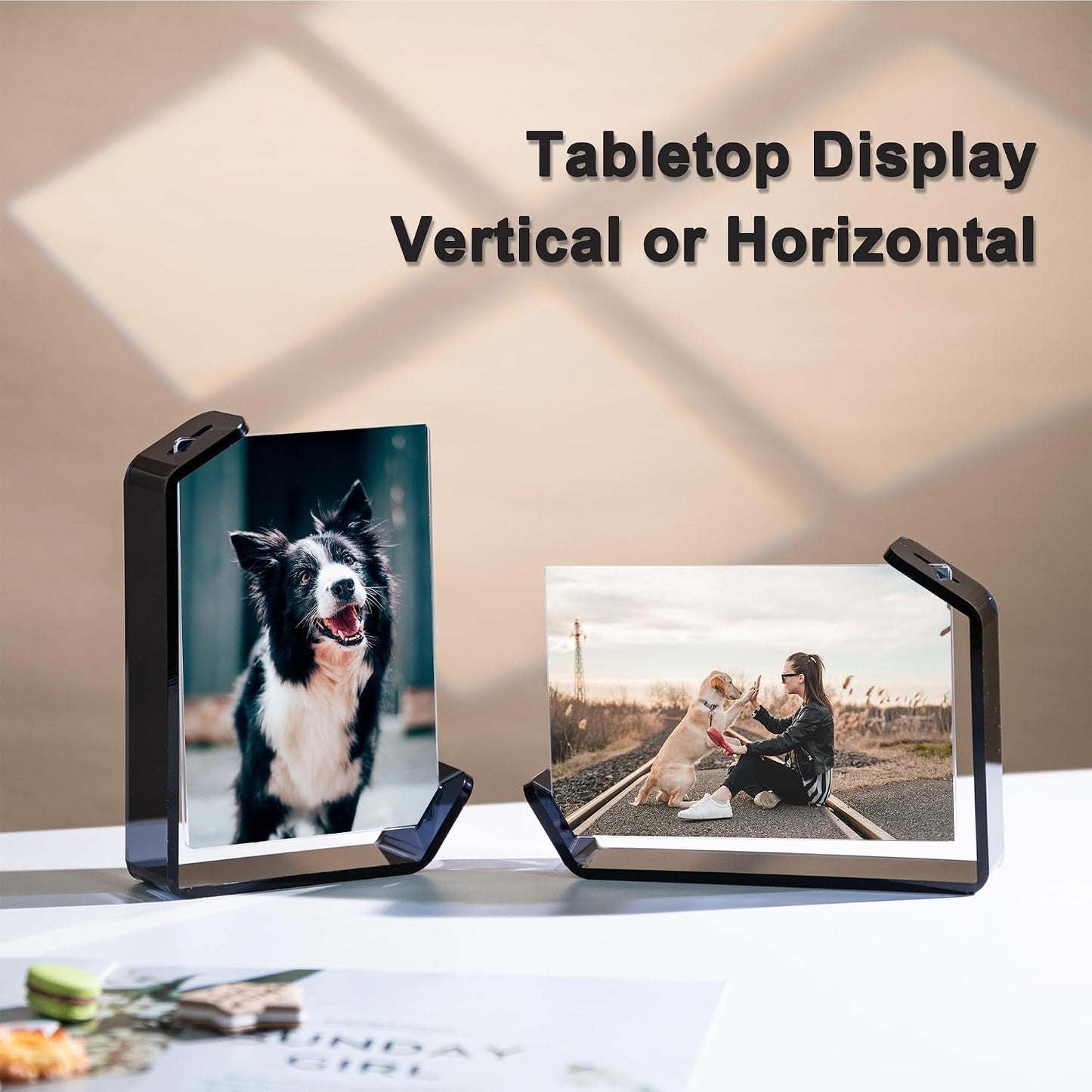 Color Acrylic Photo Frames / 5 x 7 / Black / Set of 2