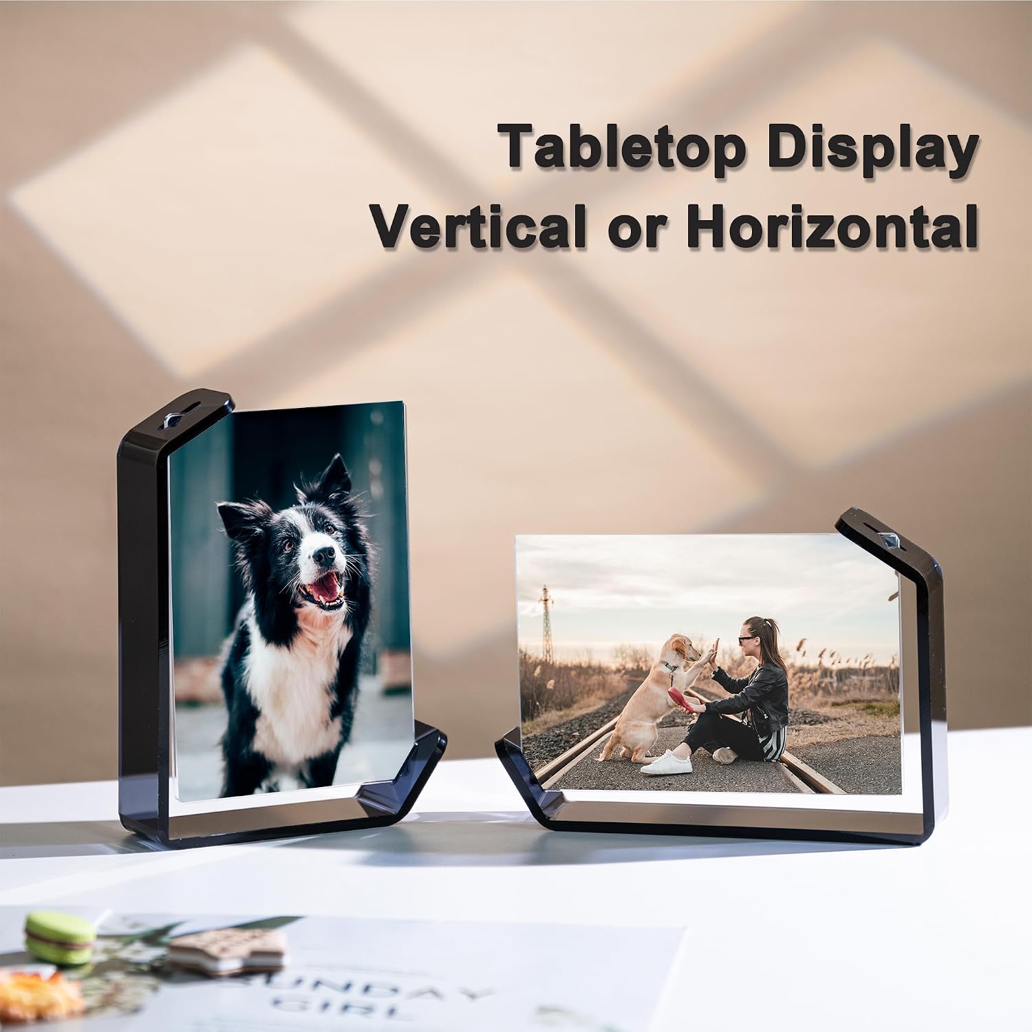 Color Acrylic Photo Frames / 5 x 7 / Black / Set of 2