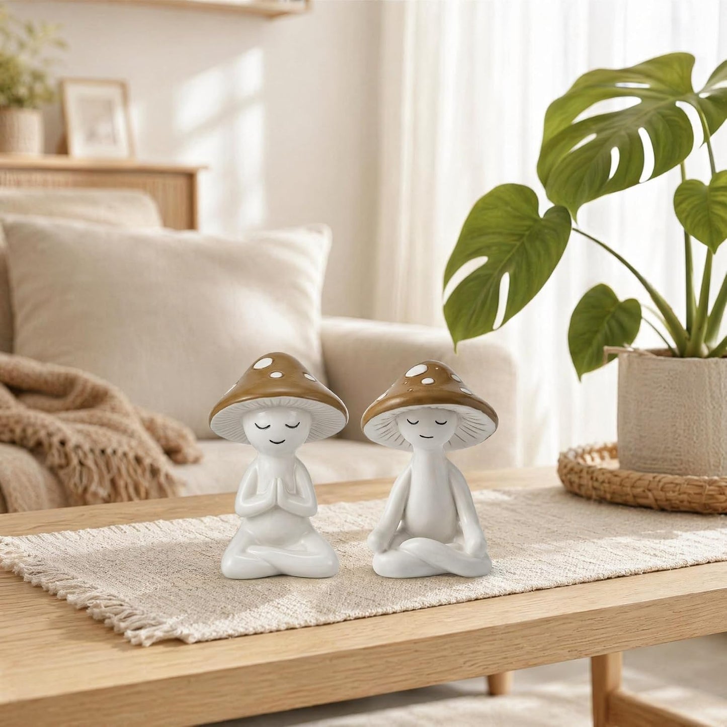 Meditation Mushroom Resin Statues
