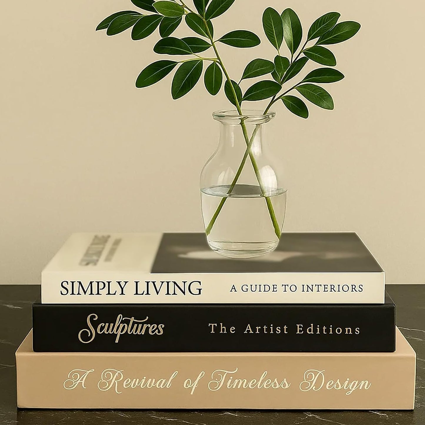 Aesthetic Decorative Books Decorative Coffee Table Books / Sculpture Decorative Boxes / Set of 3
