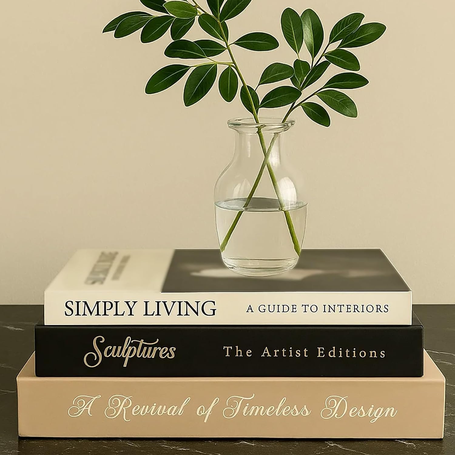 Aesthetic Decorative Books Decorative Coffee Table Books / Sculpture Decorative Boxes / Set of 3