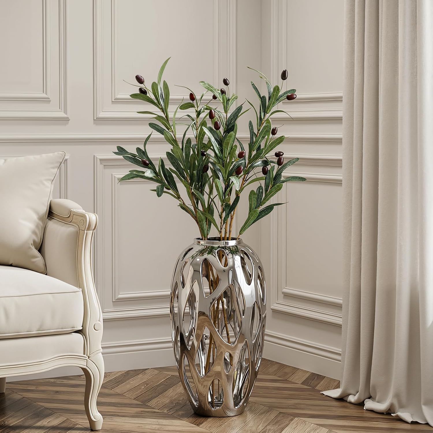 Faux Olive Branches for Vase / 27 Inch / Set of 4