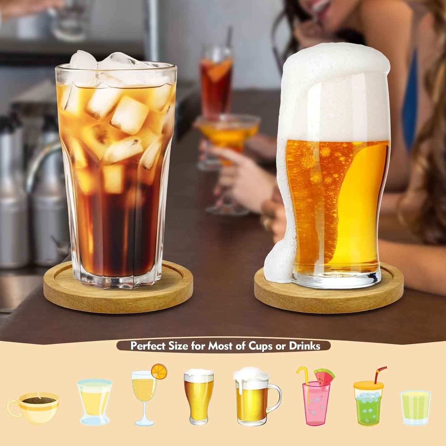 Holder / Acacia Wood Coaster / Set of 4