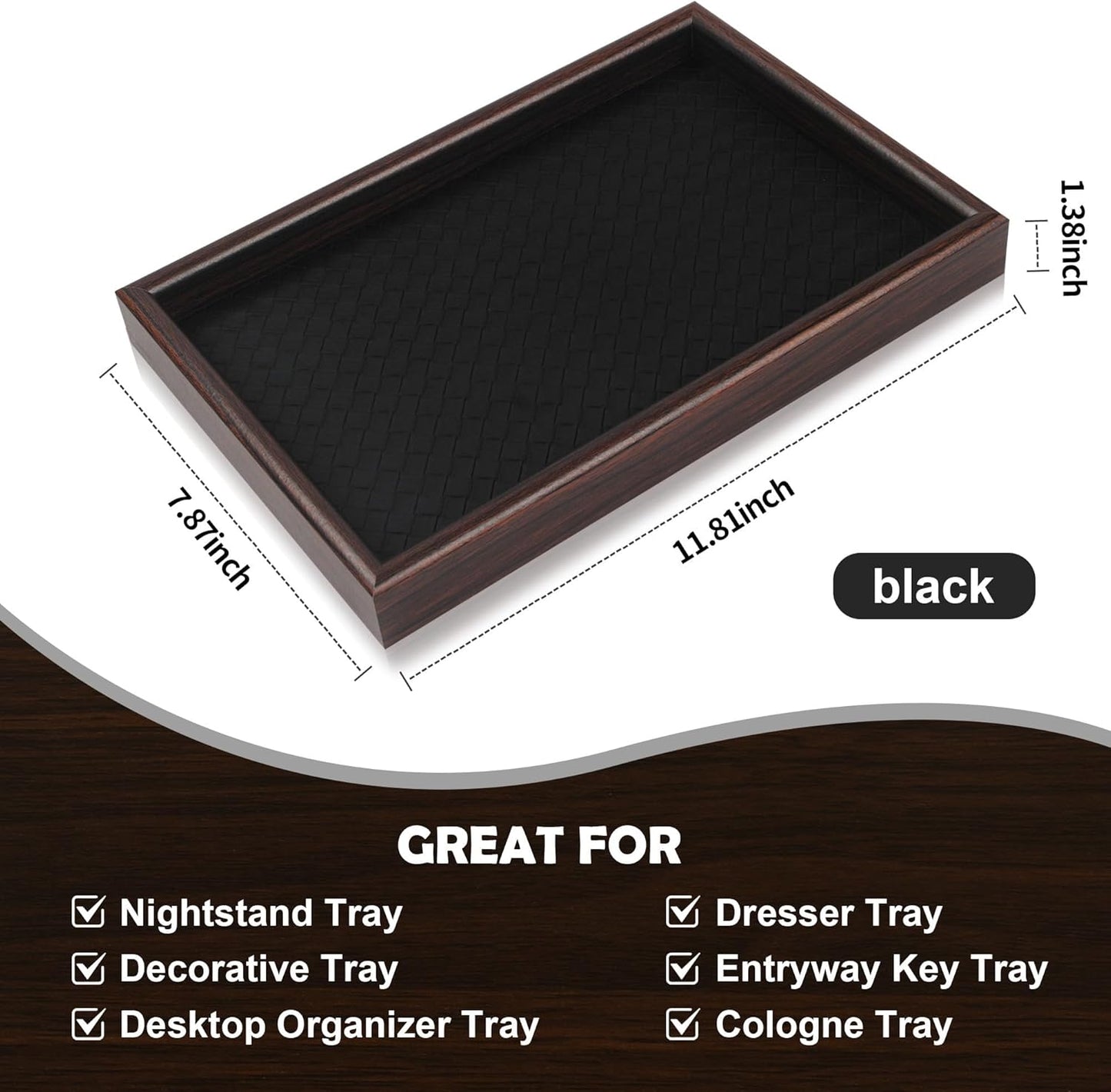Wooden Valet Tray / Black