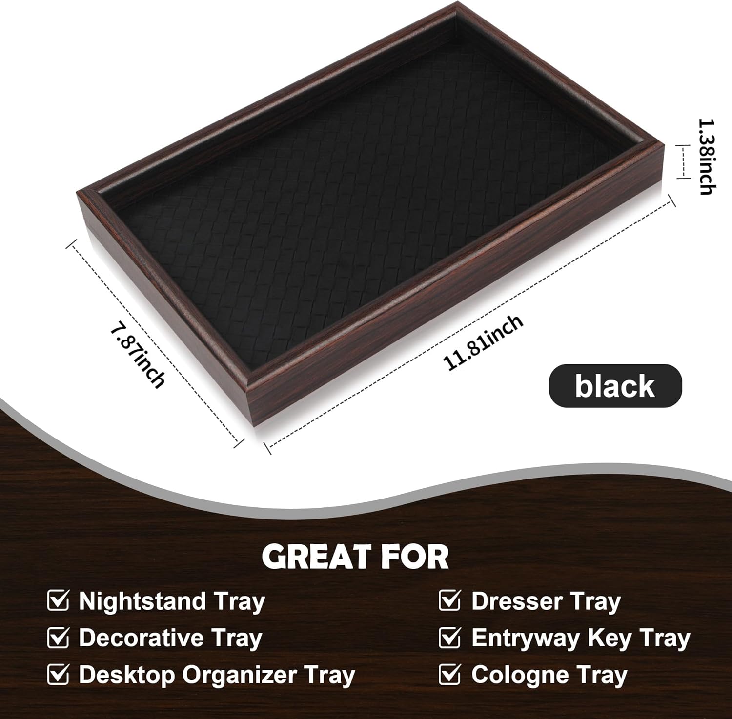Wooden Valet Tray / Black
