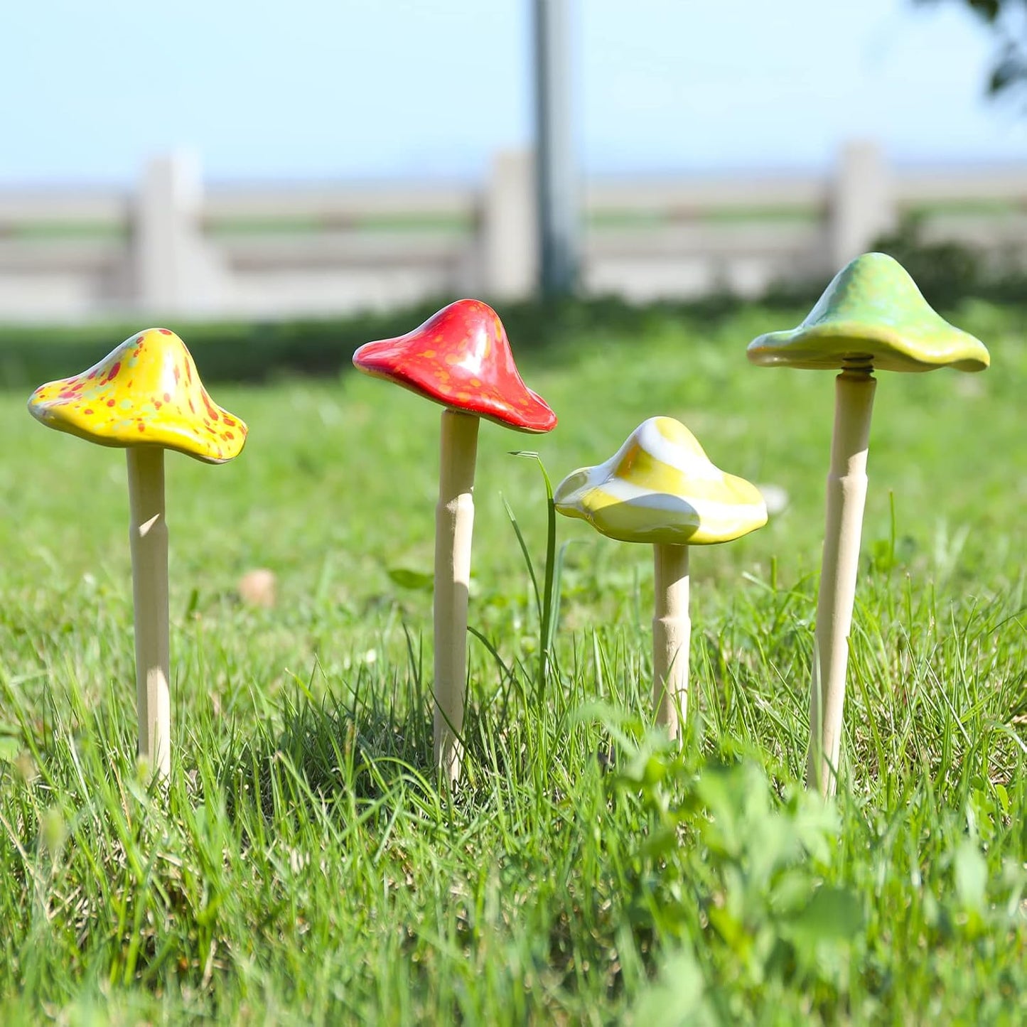 Mushroom Statue Decor / 4 Mushroom / Set of 4