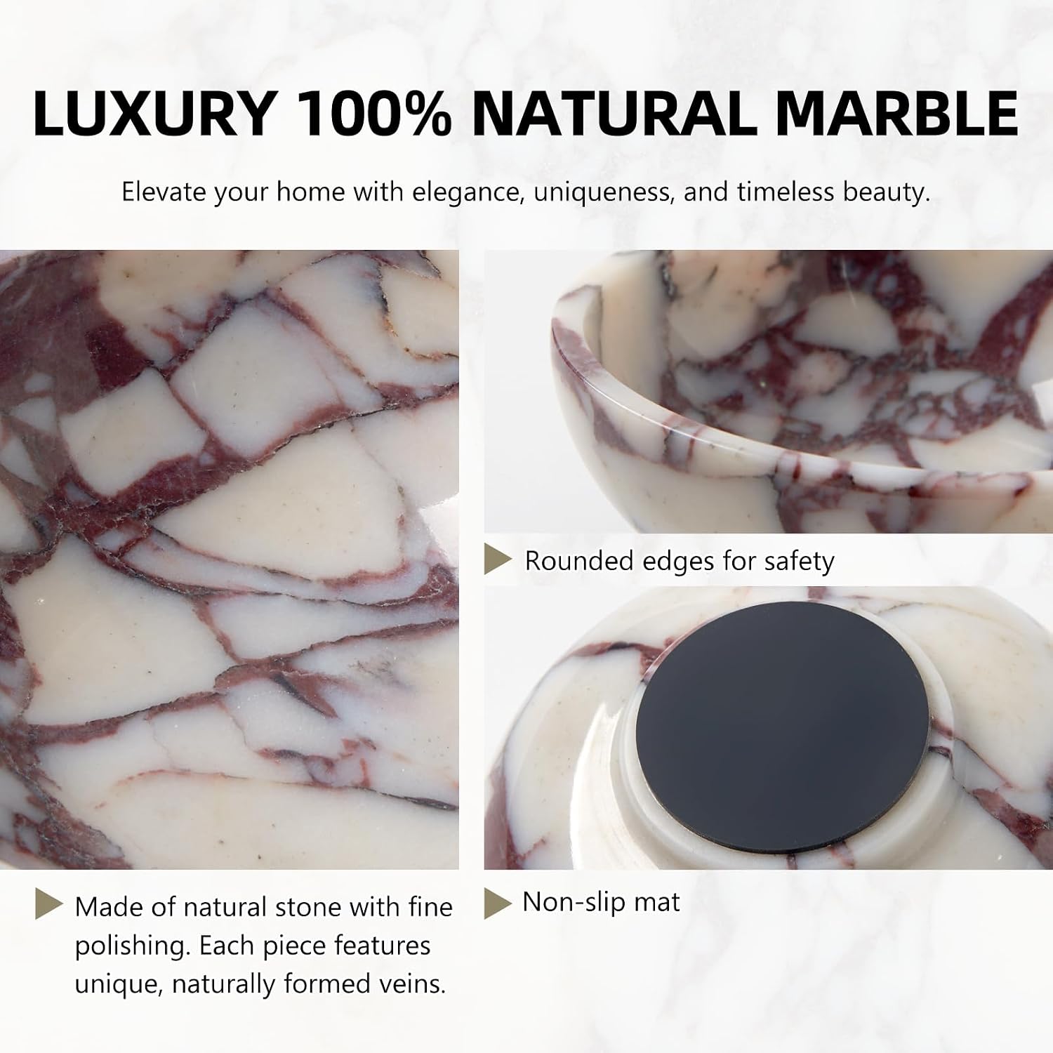 Marble for Entryway Table Key Holder / Calacatta Viola / 5.9 / Natural