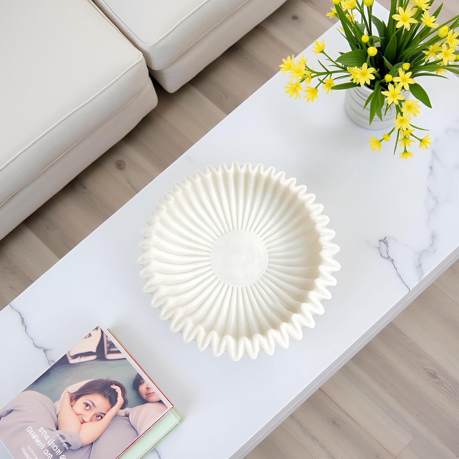 Decorative Bowl Modern Home Decor / White B
