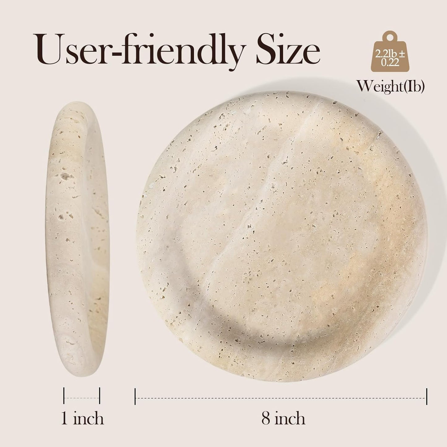 Candles / Italian Round Travertine Tray