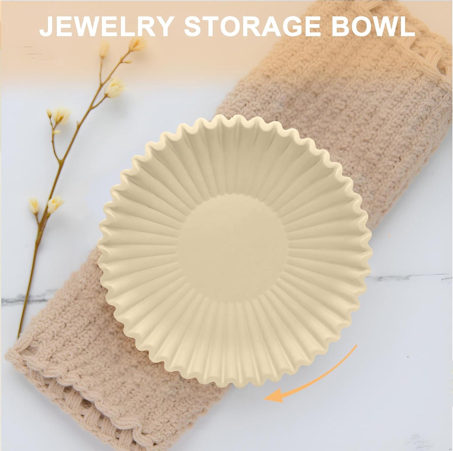 Handmade Resin Scalloped Ruffle / Brown / 8.65 Inch