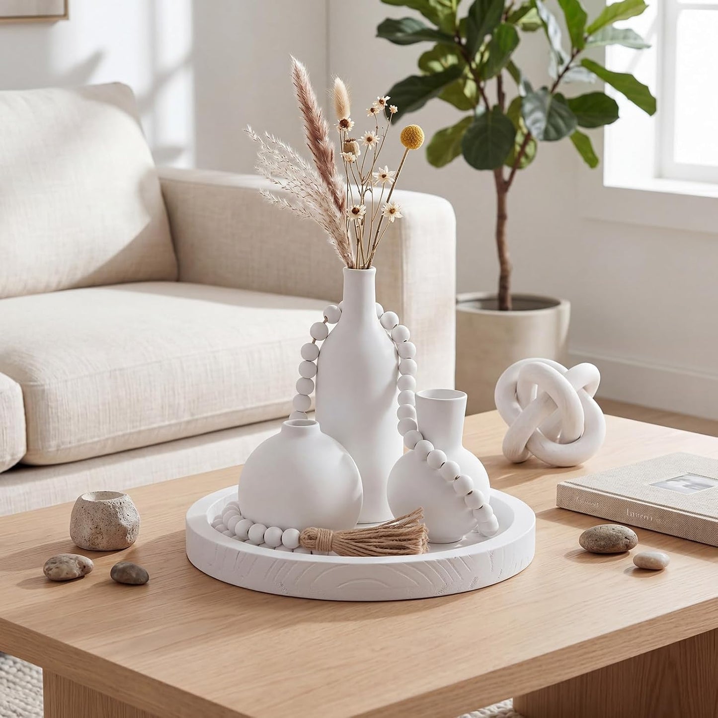 Ceramic Vase Set / White / Set of 6