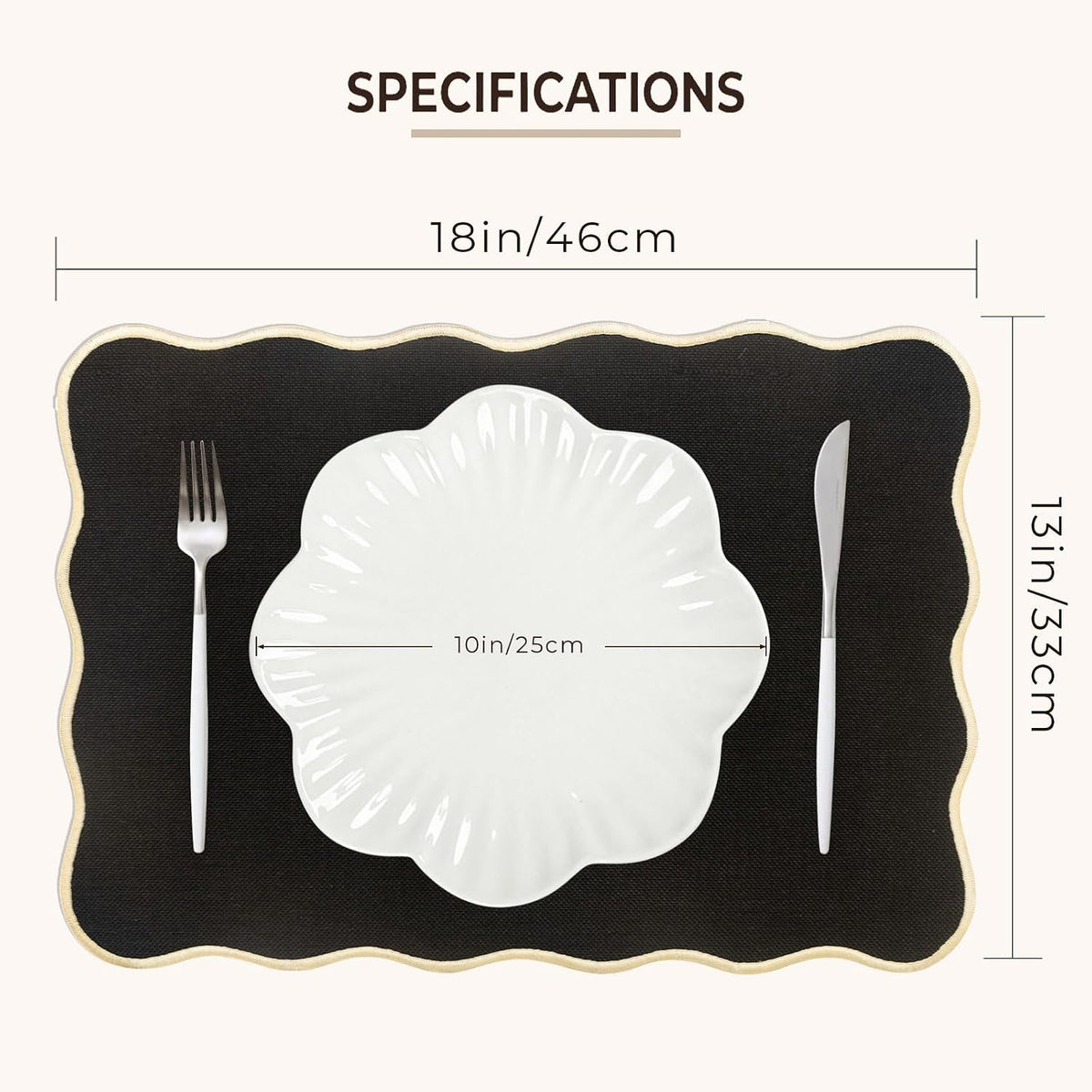 AHHFSMEI Faux Linen Placemats Set of 8 Heat Resistant Non-Slip Stain Proof Table Mats for Kitchen Dining Elegant Decor