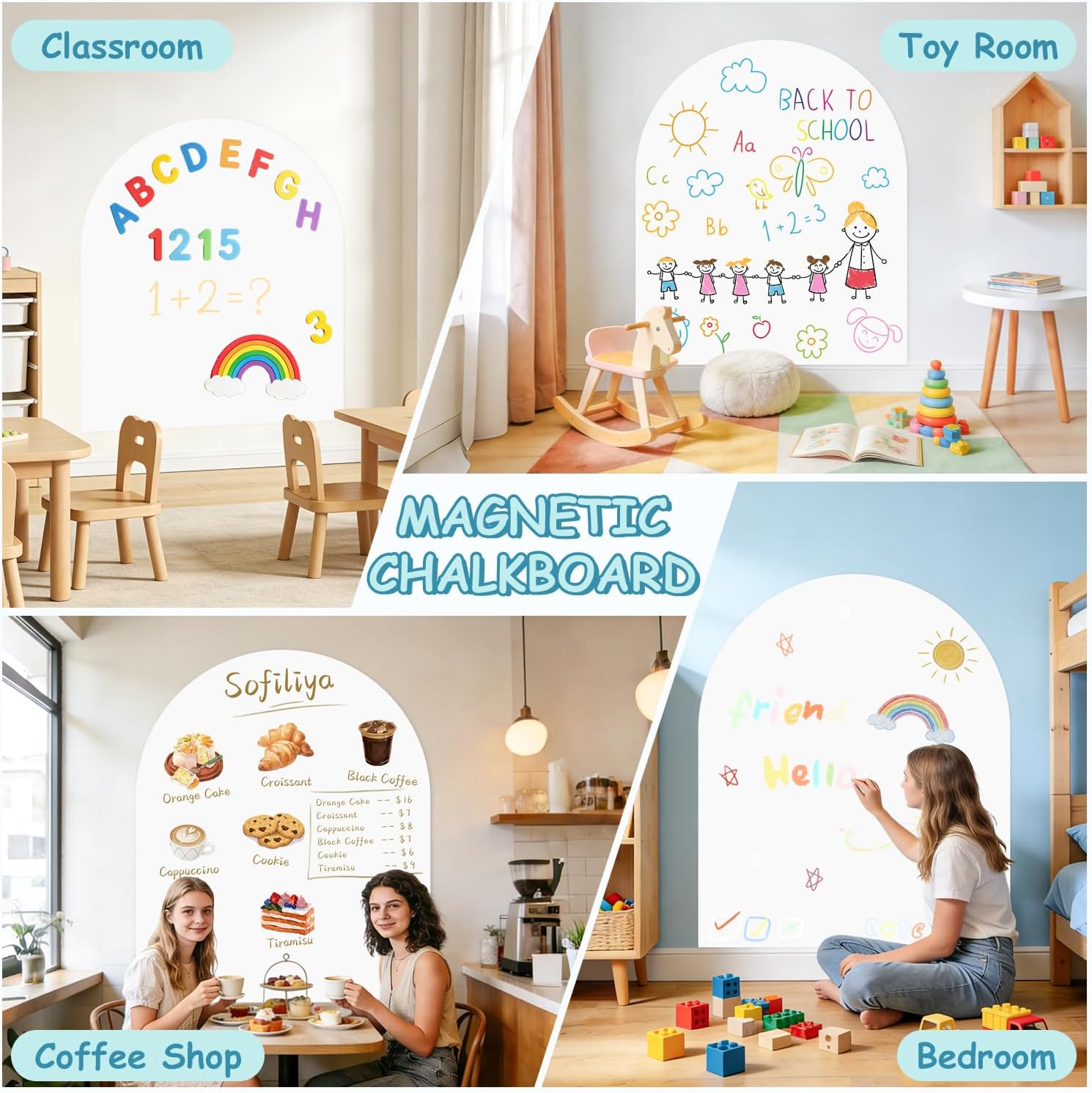 Magnet Accessories / Magnetic WhiteBoard / 40"W x 32"H / White / 40 x 32