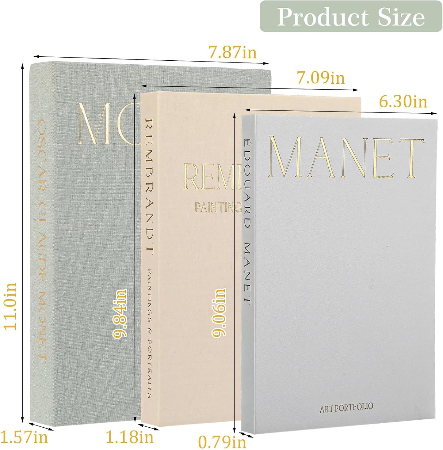 Faux Linen Books for Decoration / Set of 3