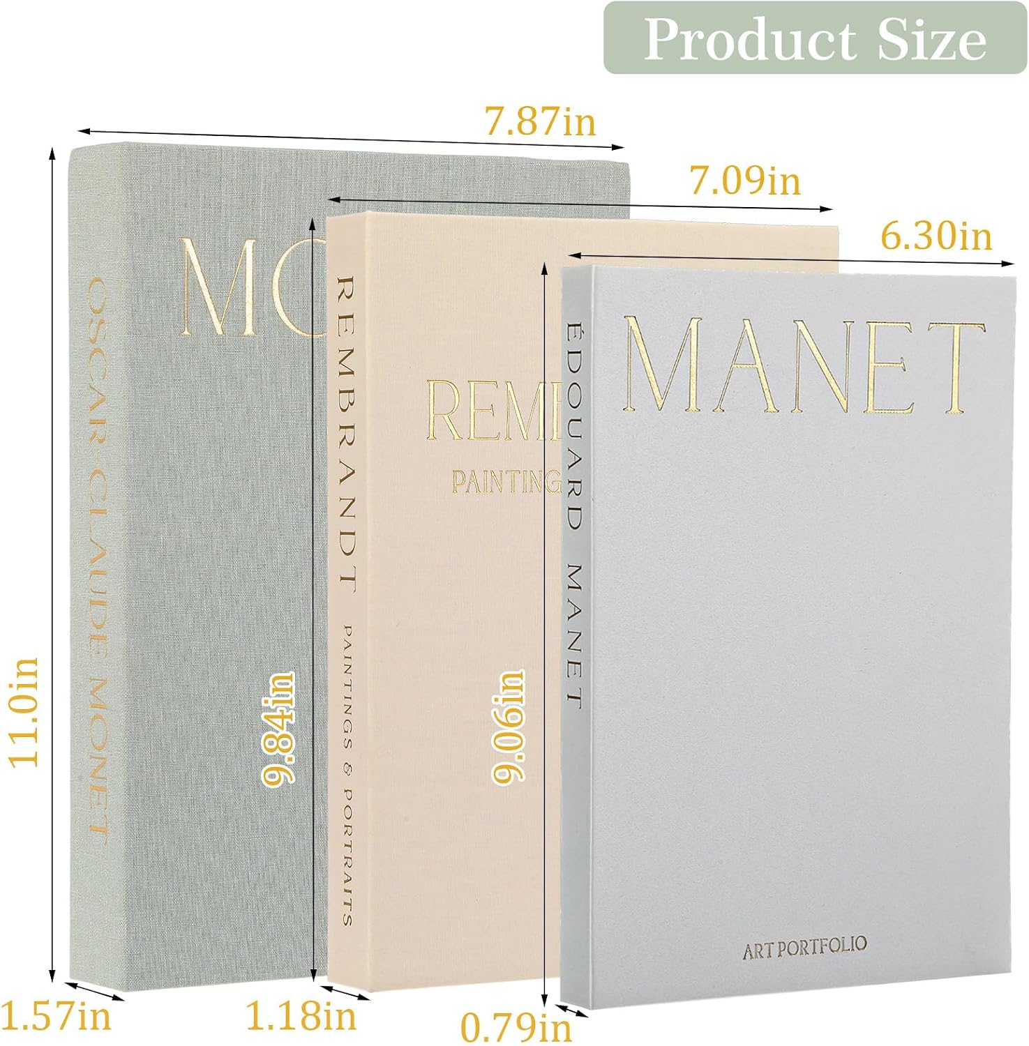 Faux Linen Books for Decoration / Set of 3
