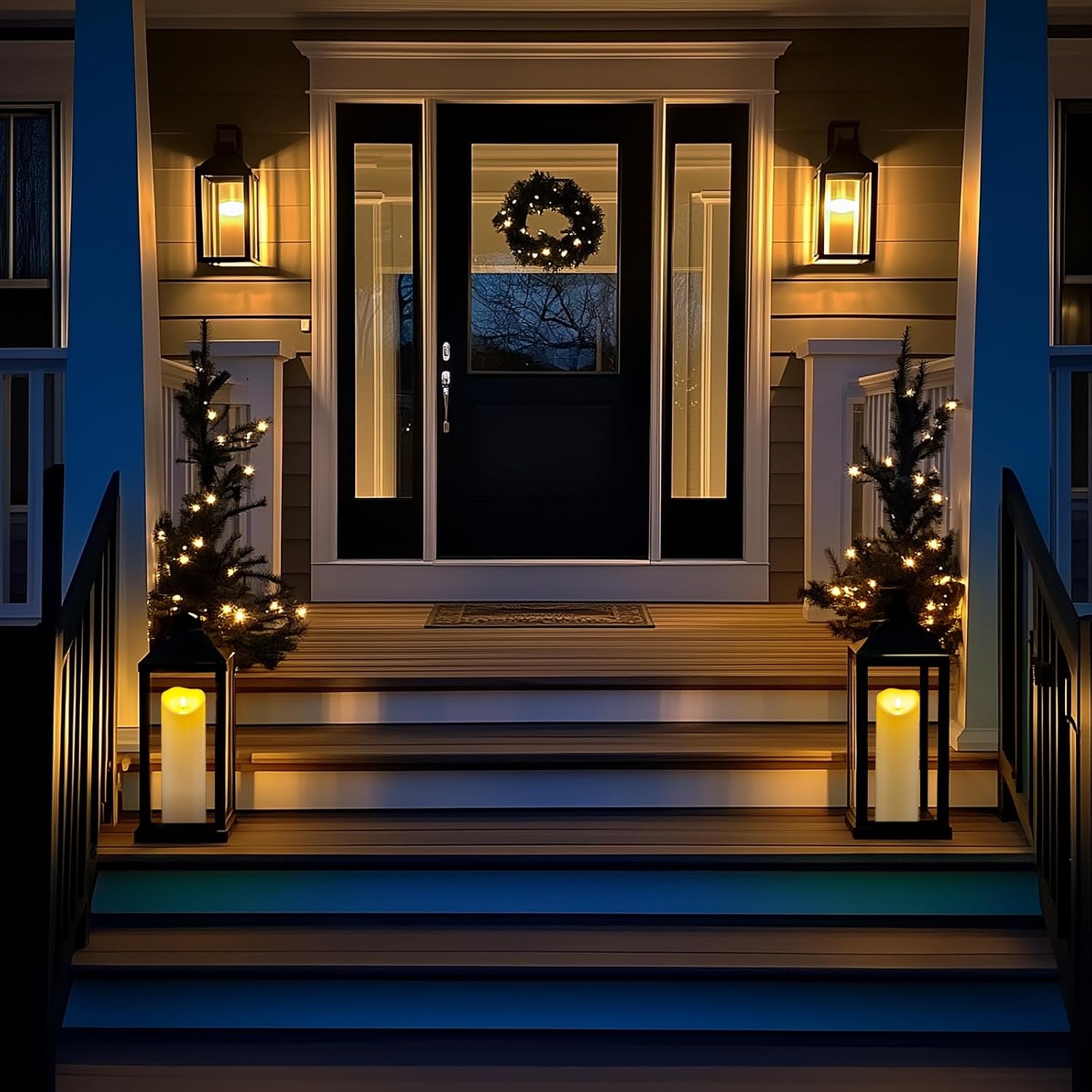 Homemory 4"x12" Outdoor Waterproof Flameless Candles with Timers and Remote Control, Battery Operated Candles, LED