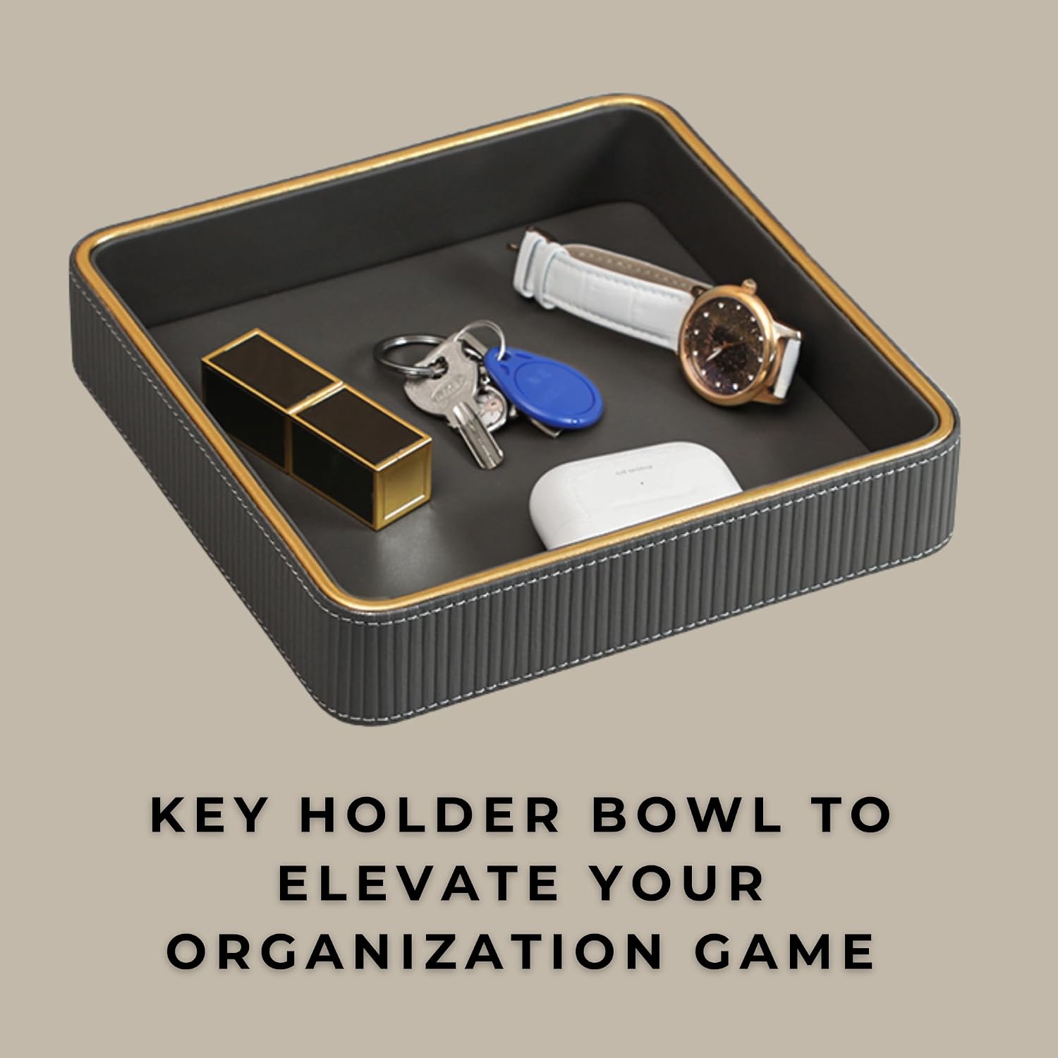 Key Basket EDC Tray / Gray / 8 x 8 x 1.8