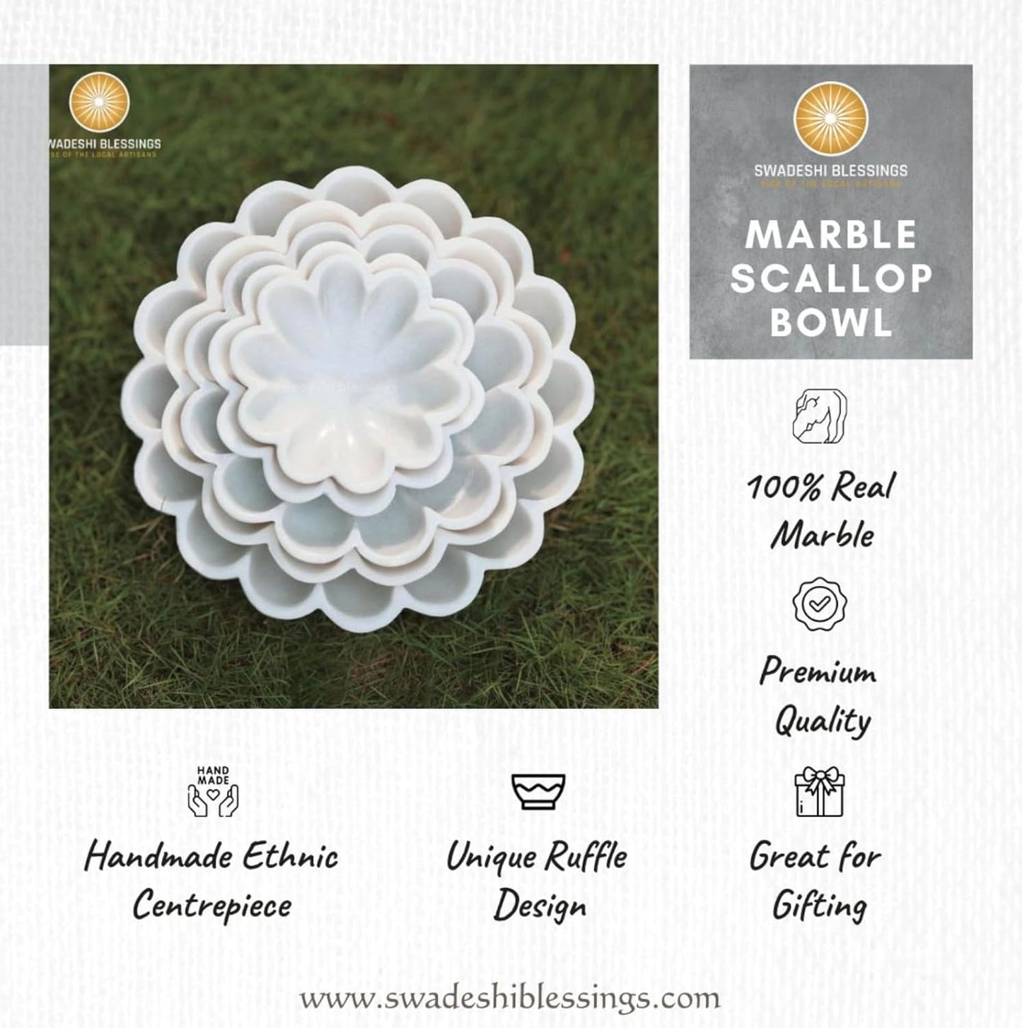 Ruffle Scalloped Fluted Key/Fruit Ring Dish / 6 Inches / White