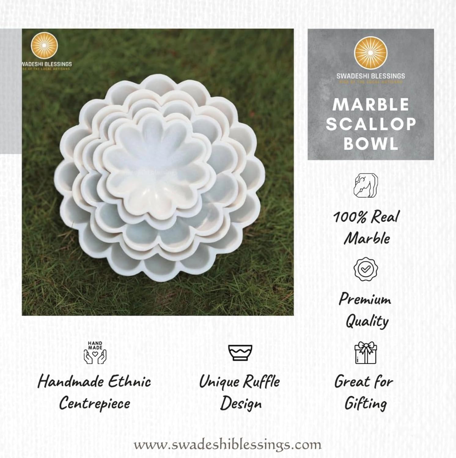 Ruffle Scalloped Fluted Key/Fruit Ring Dish / 6 Inches / White