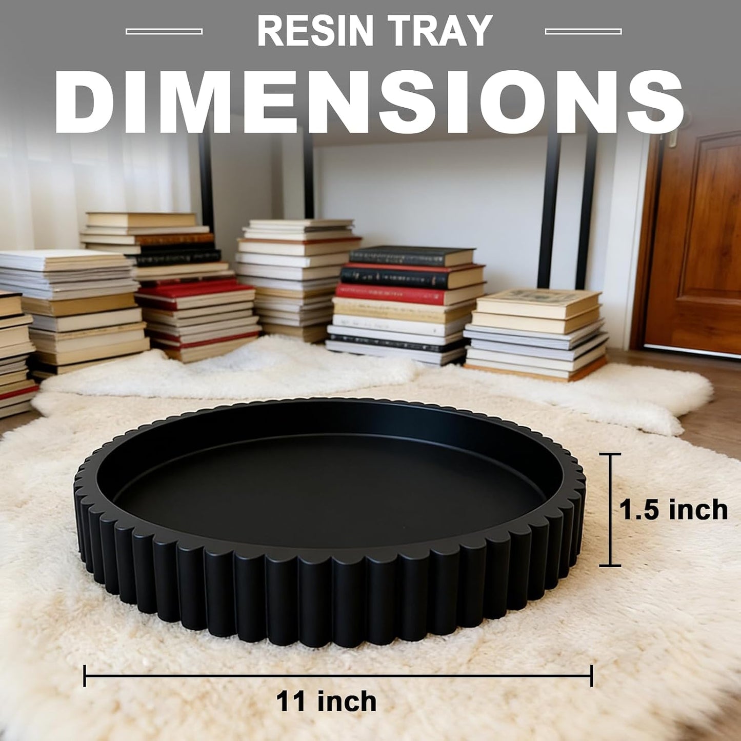 Resin Modern Table Centerpieces Decorative Trays / Black